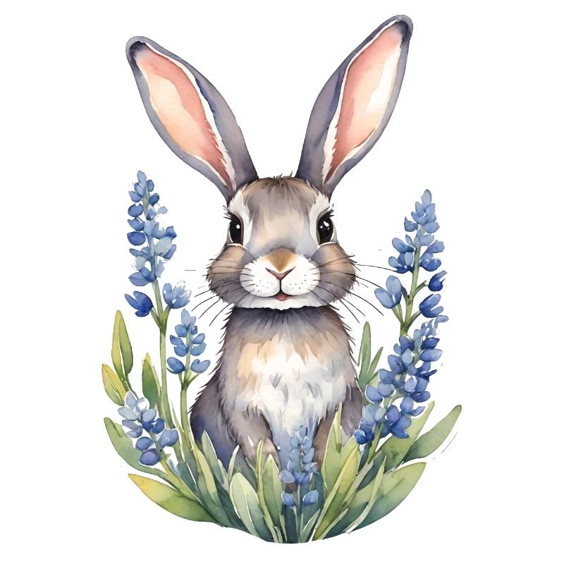 Texas Bluebonnet Bunny Rabbit