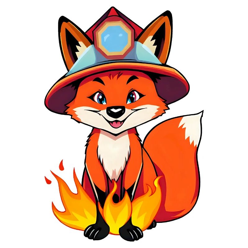 Rätselhafter Fuchs mit loderndem Hut