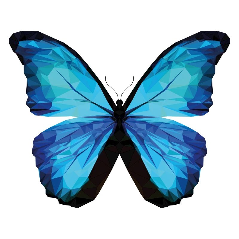 PAPILLON POLYGONE en bleu