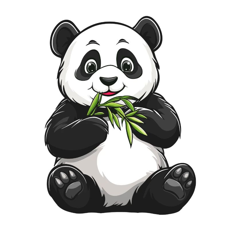 Ours panda avec bambou