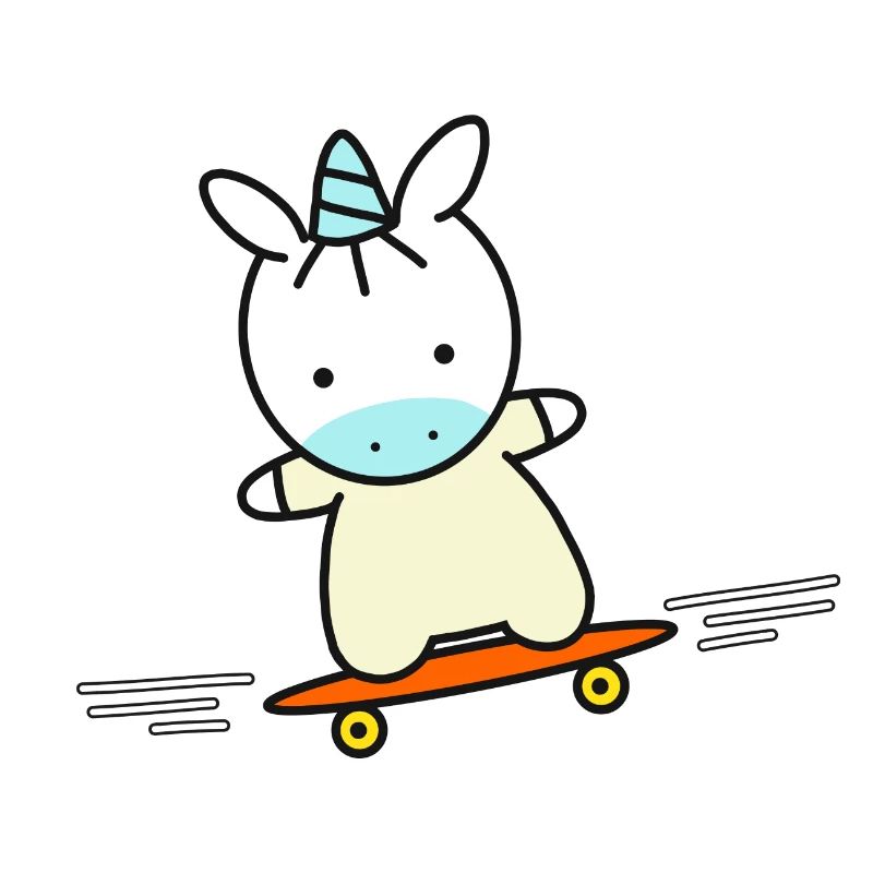 T-Shirt Einhorn Skateboard Geschenk Geschenkidee