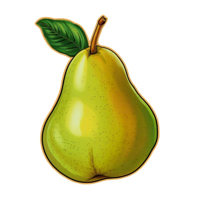 Pear with leaf