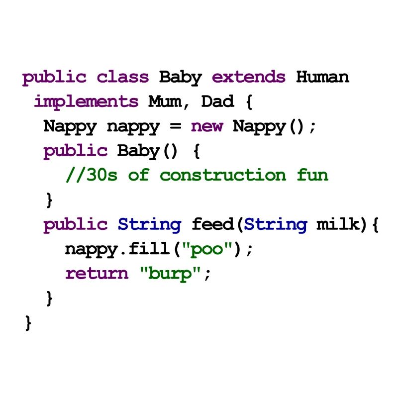 Java Code New Baby - Construction