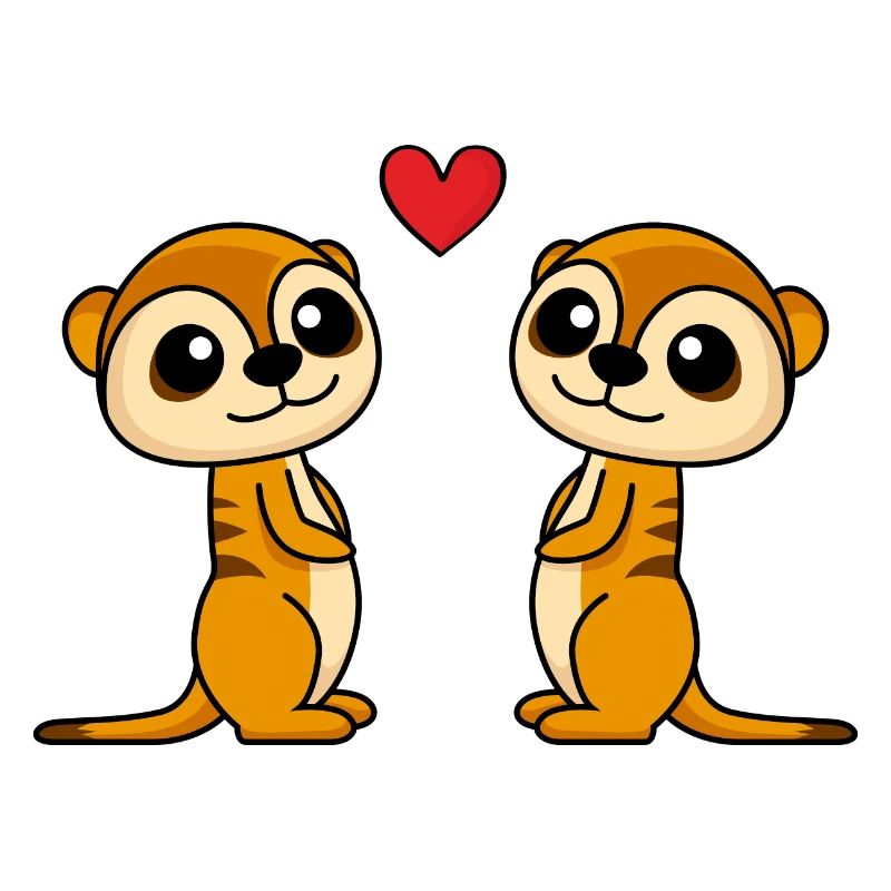 Erdmännchen Comic Paar liebe