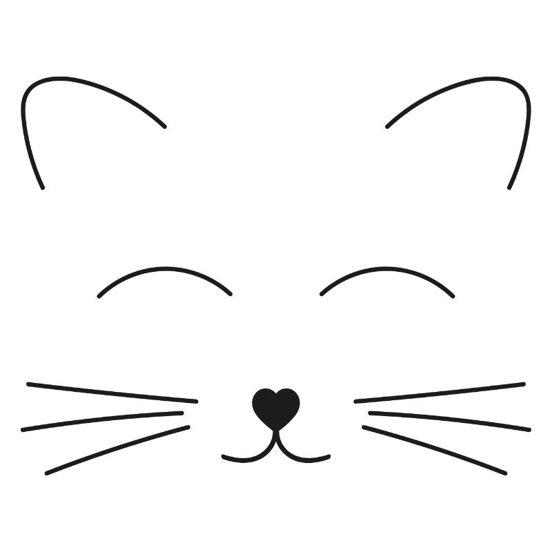 Dessin de visage de chat mignon
