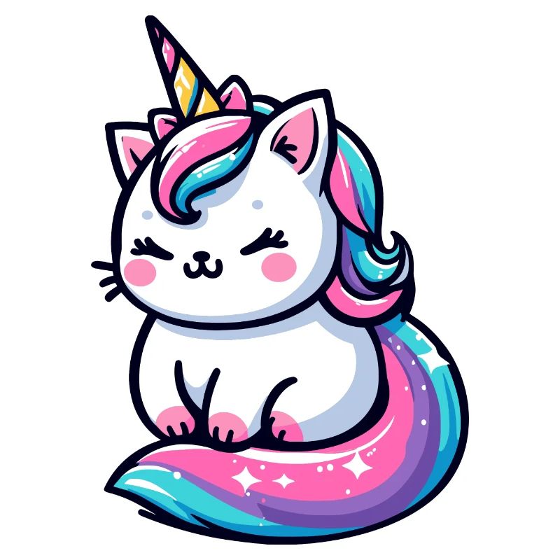 Mignon petit chat licorne