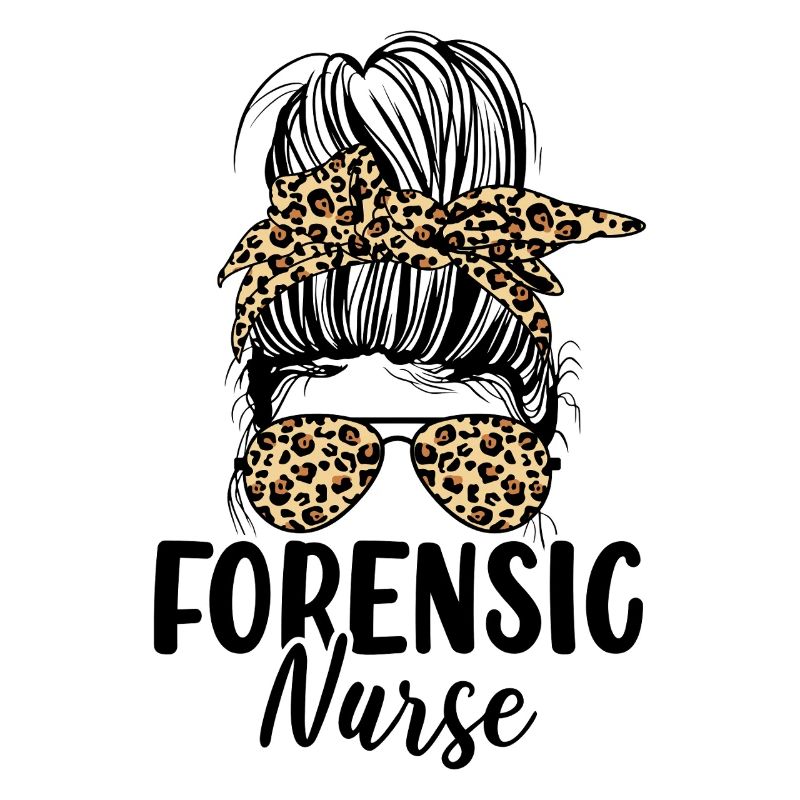 Forensic Nurse Messy Bun Leopard Sane Nurse