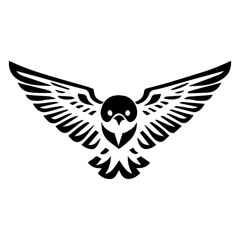 bird type owl or eagle flying in front