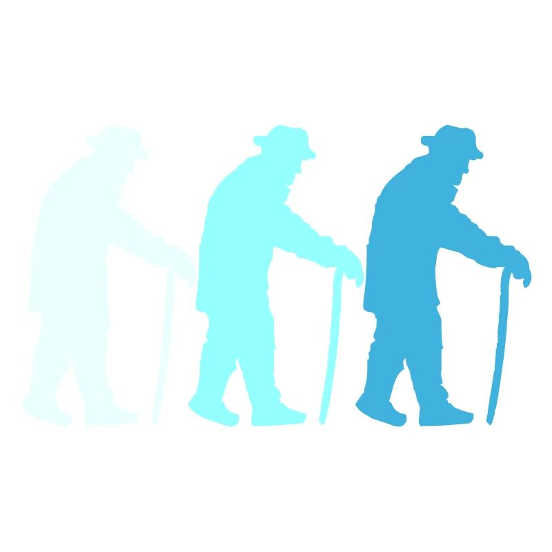 Three Grandpas Retired Age Men Team Silhouette