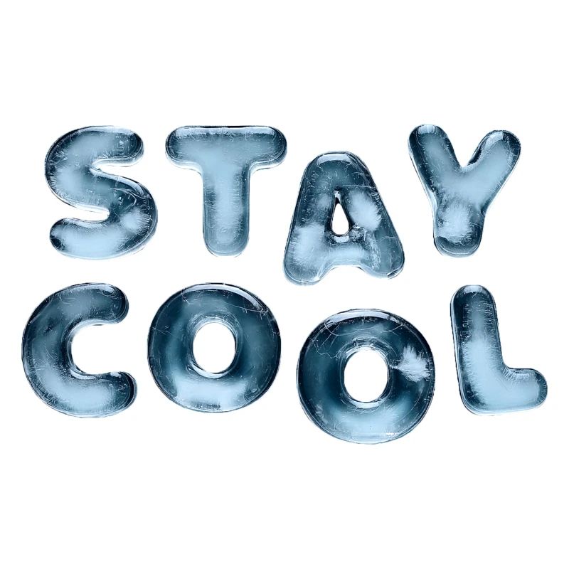 Stay Cool Eiswüfel Cool bleiben Eis Schrift