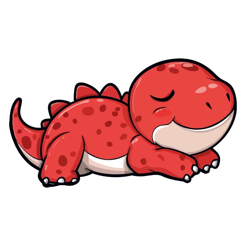 Roter Dinosaurier - hält ein Mittagsschläfchen