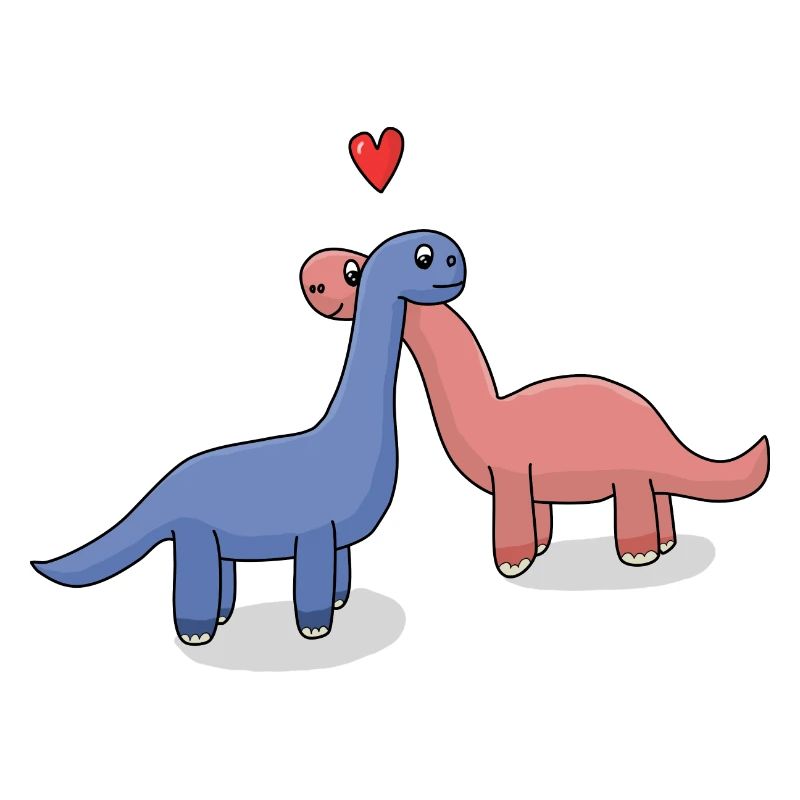 Paire de dinosaures à long cou
