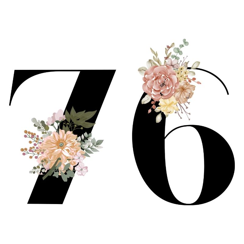 76e anniversaire fleuris (Cadeau de 76 ans)