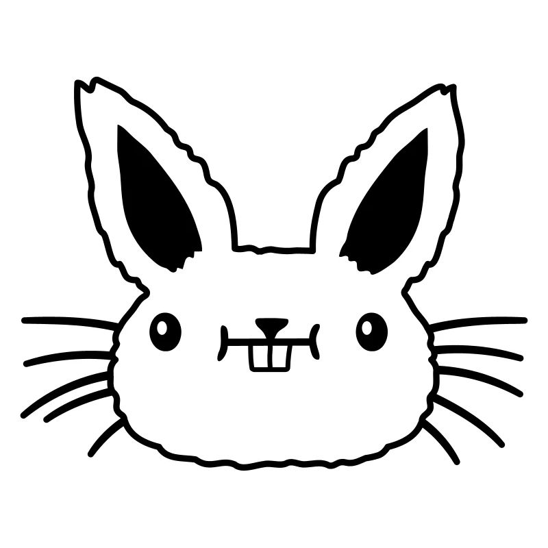 Visage petit lapin kawaii