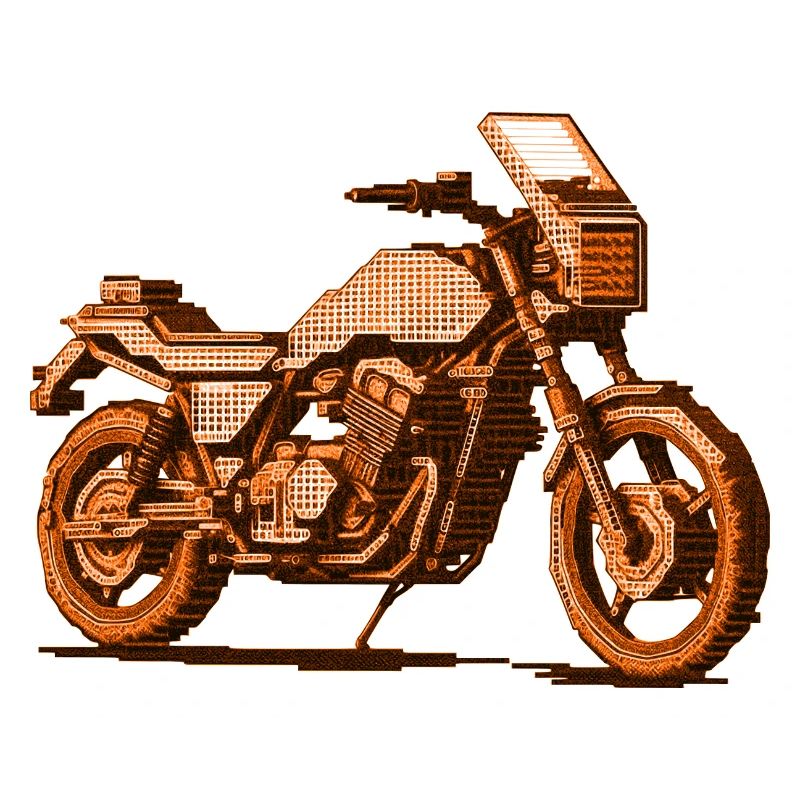 Motorcycle in a beautiful retro 8 bit vector graphics