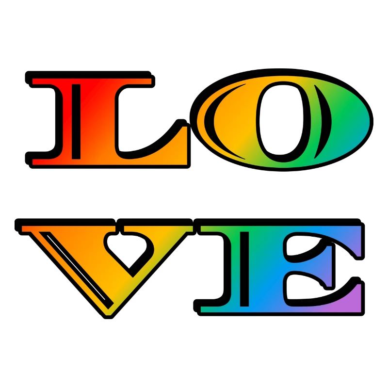 Retro Regenbogen Liebe