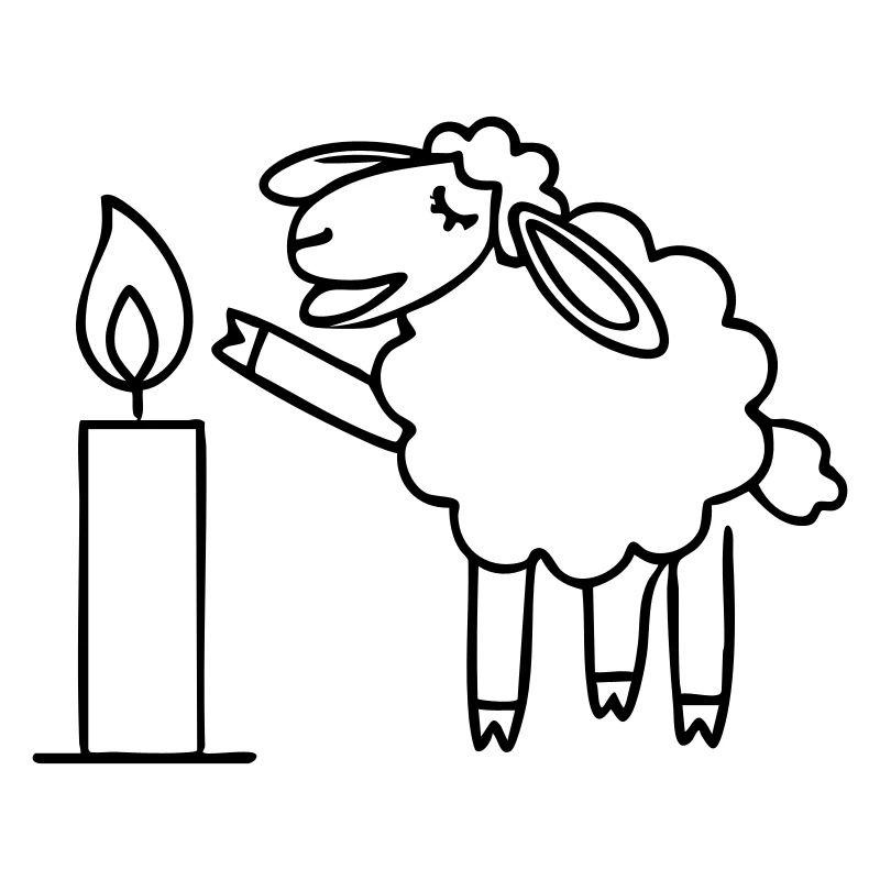 singing sheep with candle Christmas