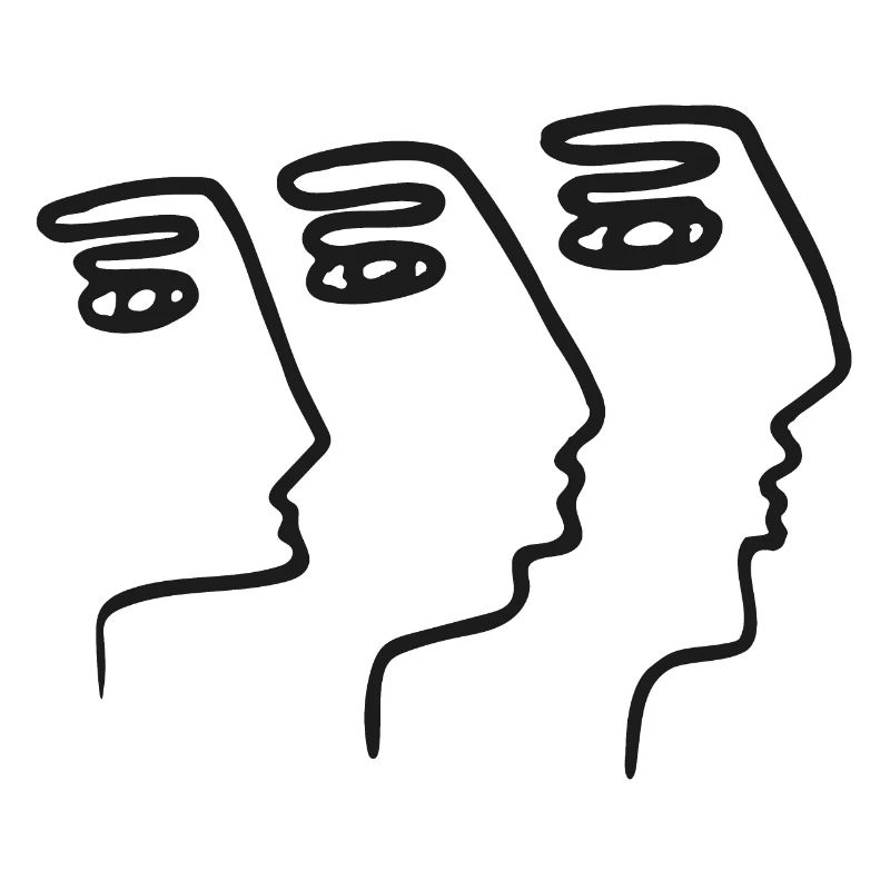 3 Abstract Faces Illusion Stroke Art