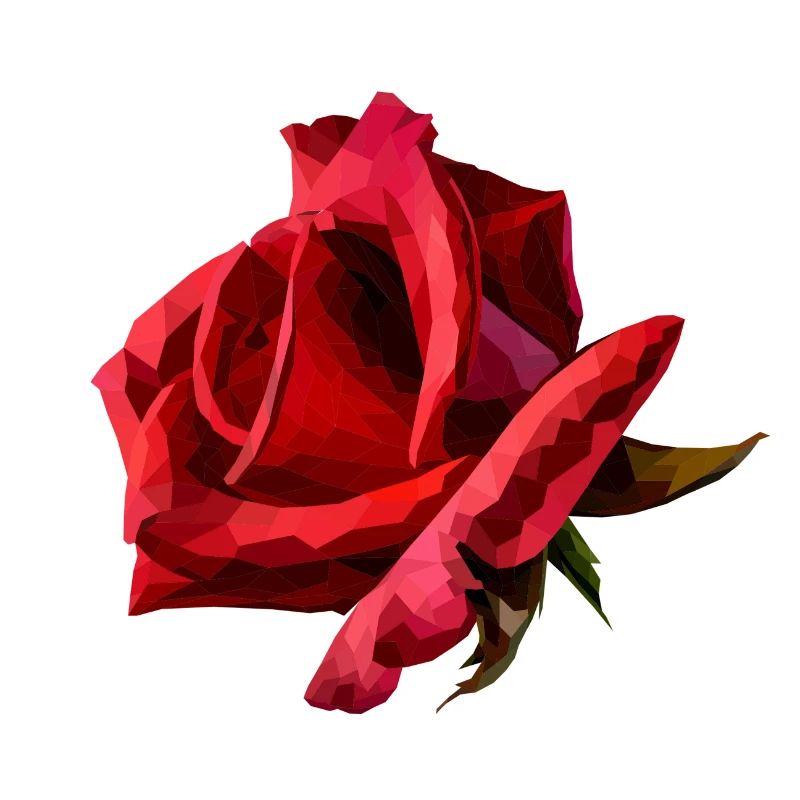 Rote Rose Polyart