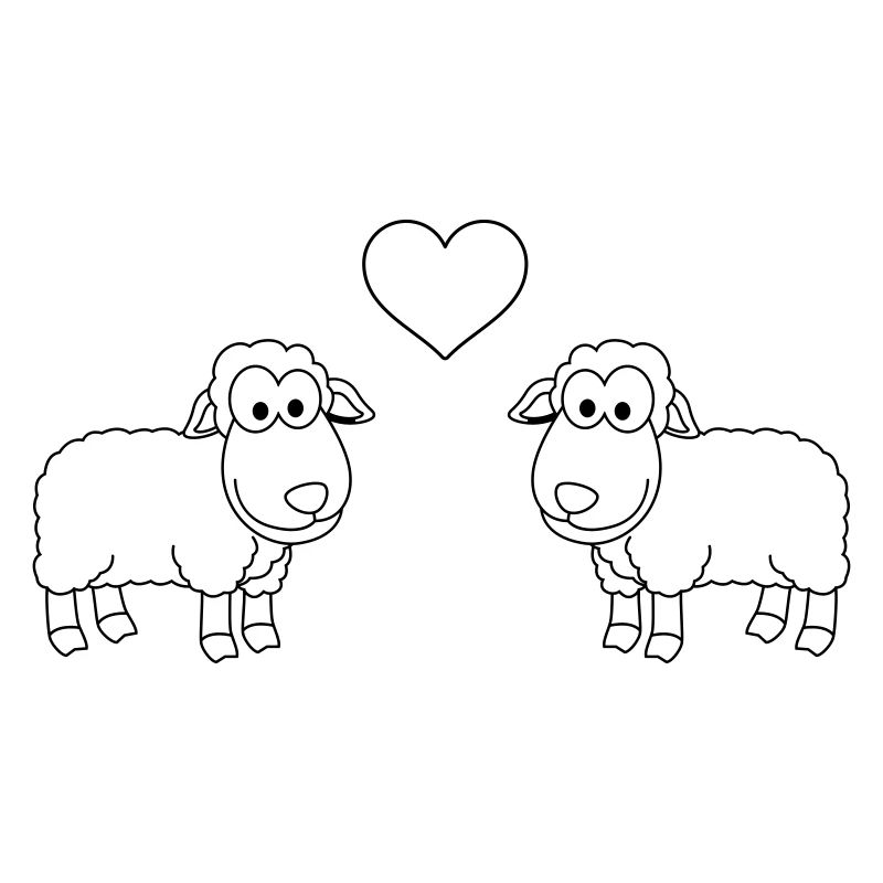 Sheep Comic Couple Love