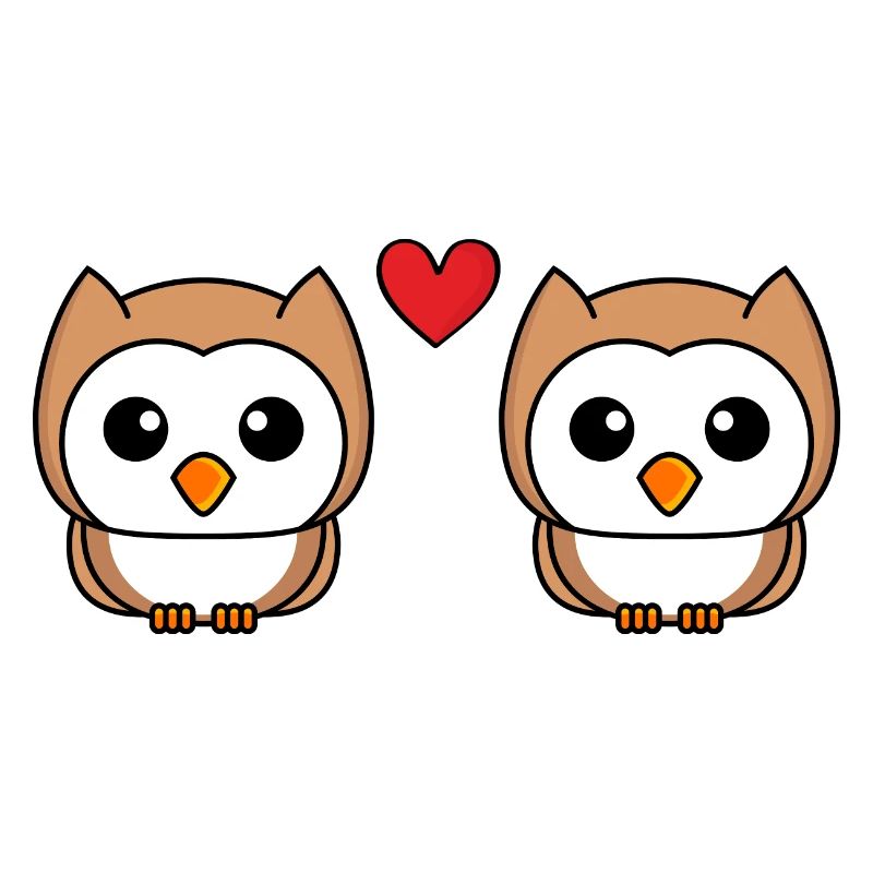 Eule Comic Paar Liebe
