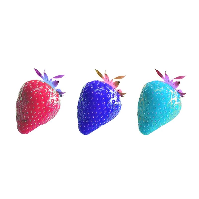Erdbeeren, bunt, popart, artwork,weisse erdbeere