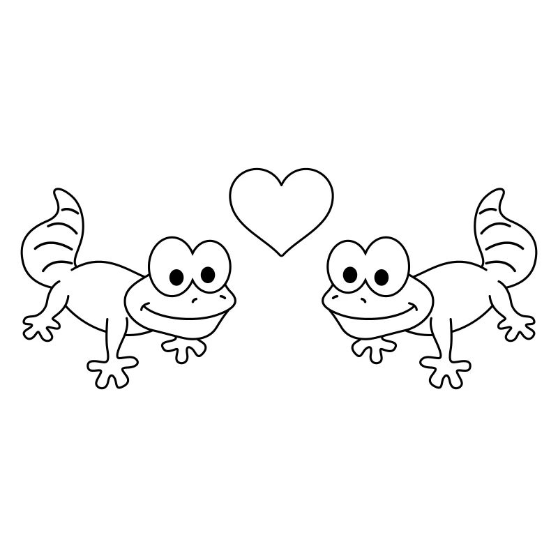 Gecko Comic Couple Amour