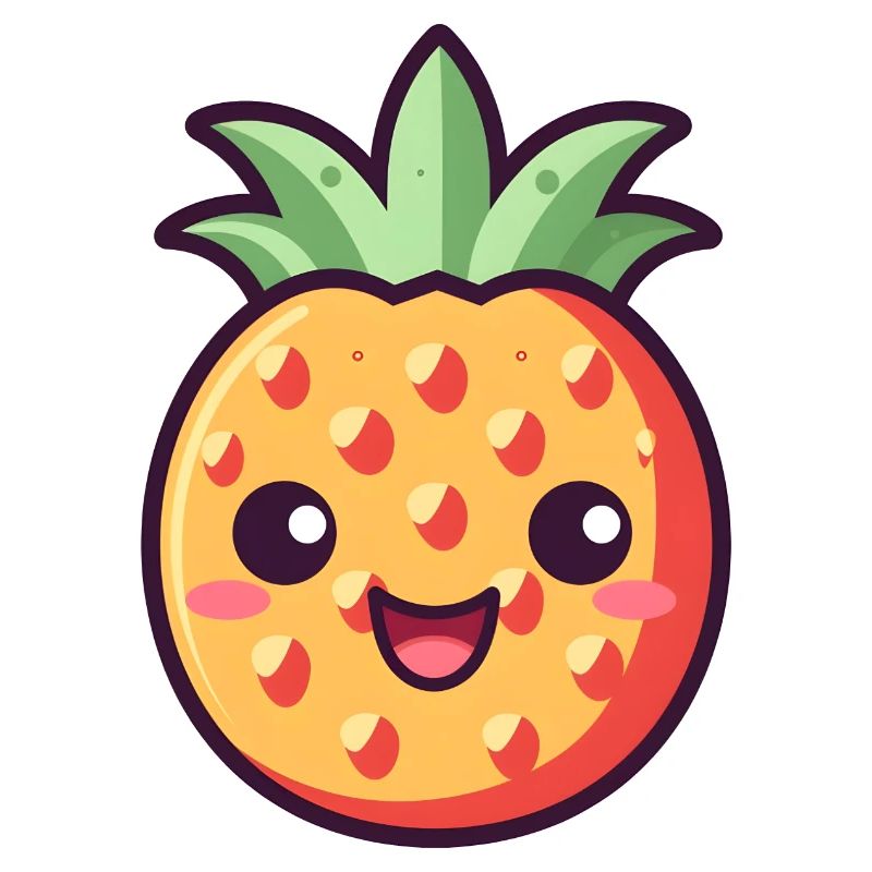 Pineapple Kawaii Design - Version 2