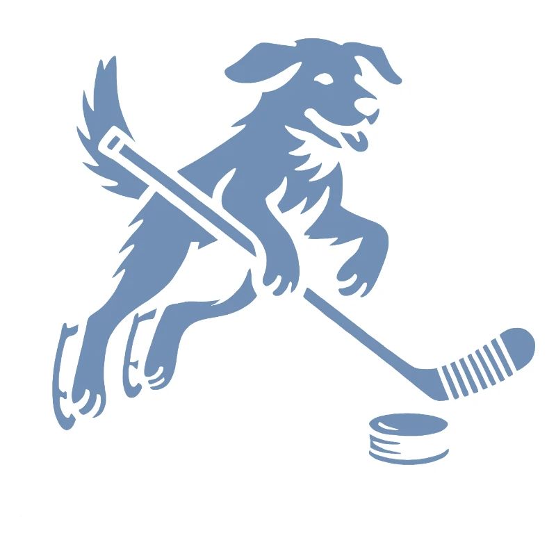 Hunde Labrador Eishockeyspieler Silhouette