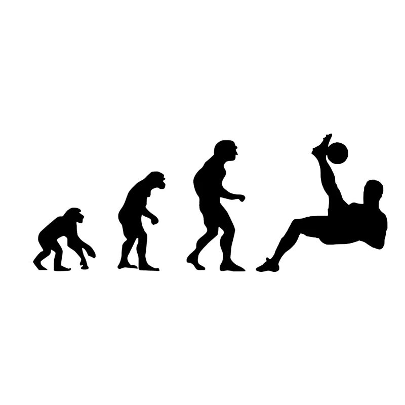 Evolution du singe au footballeur Fallbackzieher
