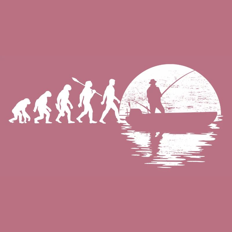 Evolution - Angler im Boot - Mondnacht