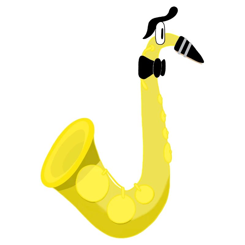 Comic Figur Saxophon
