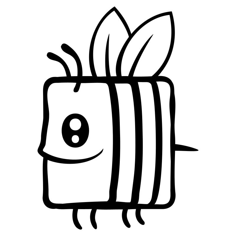 Square little cute bee