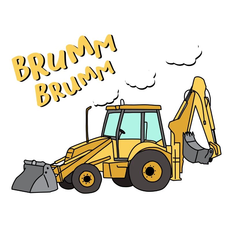 Bagger Brumm Brumm Baustelle Bauarbeiter Junge