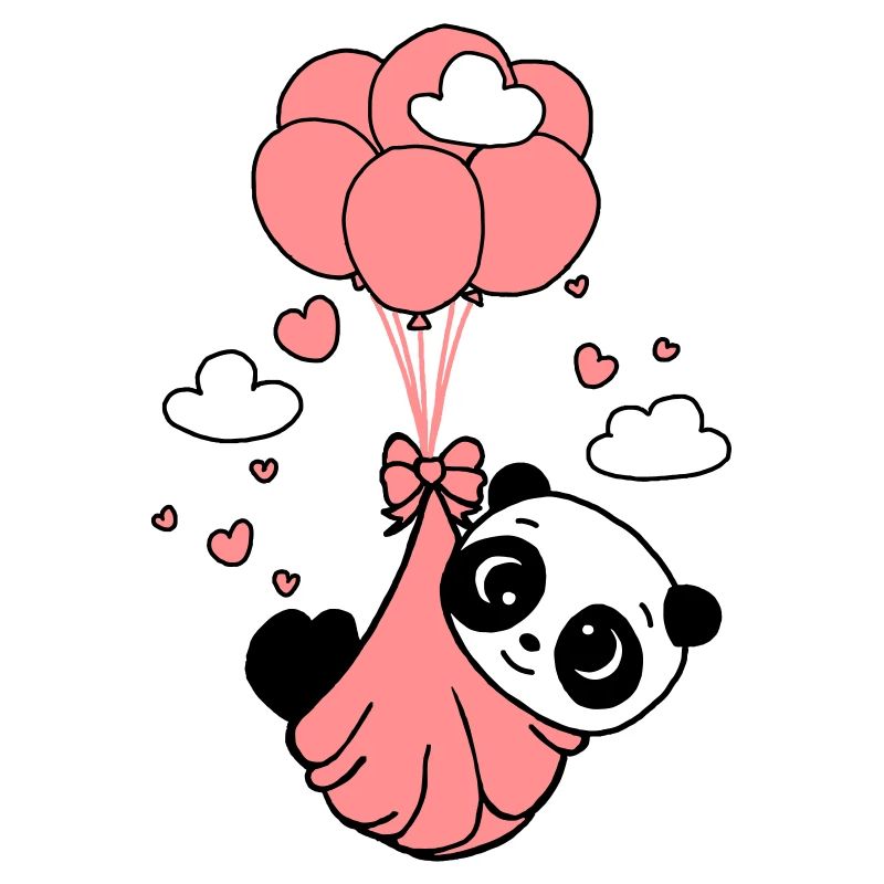 Panda cub in the clouds