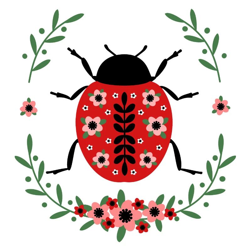 Ladybug with Flowers
