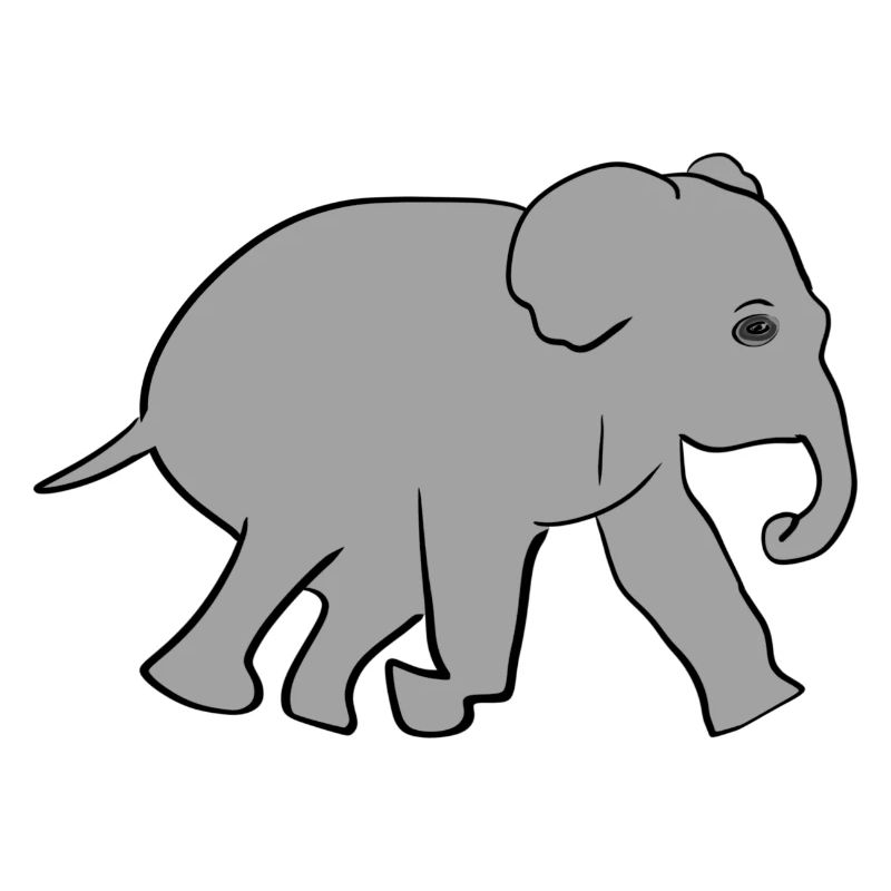 Elefant Tier Symbol Grau