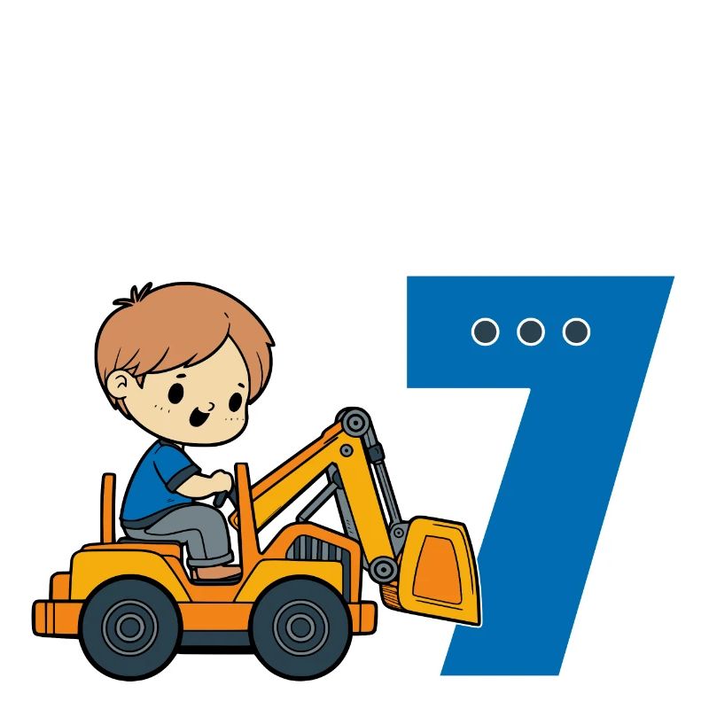 7. Geburtstag Bagger Junge