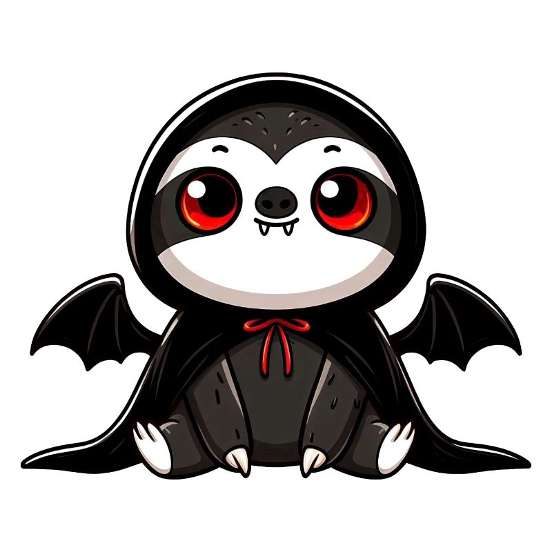 Cute Halloween Sloth Vampire Bat