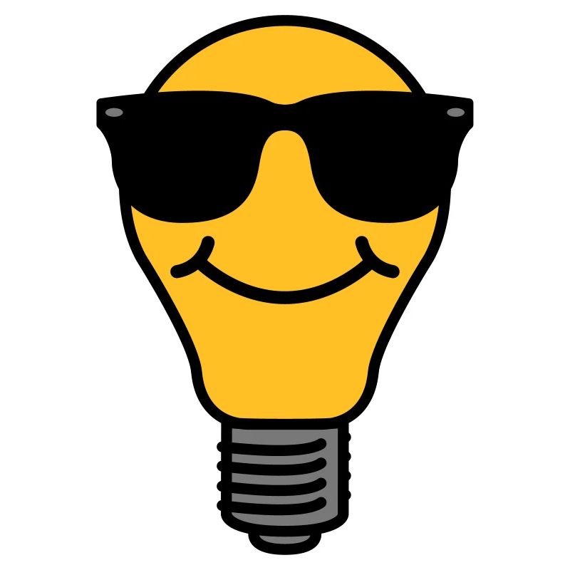 Lightbulb with sunglasses