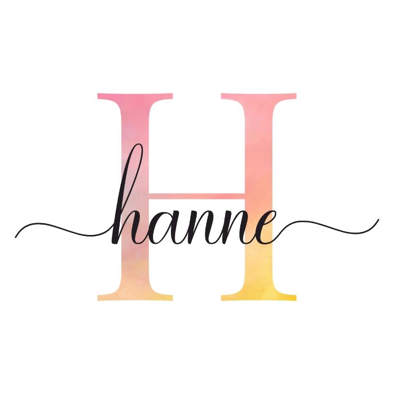 H | Monogramme | Nom | Hanne |Aquarelle