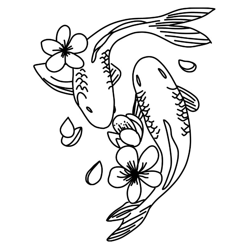 Fisch Blume Zeichen