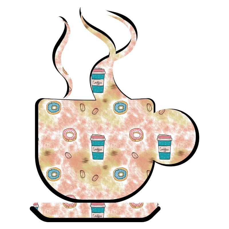 TASSE DAMPFENDER KAFFEE/TEE MIT DONUTS.