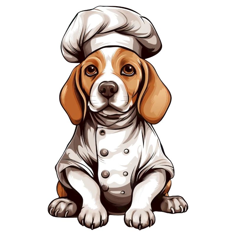 Chien Beagle avec chapeau de chef - Design mignon