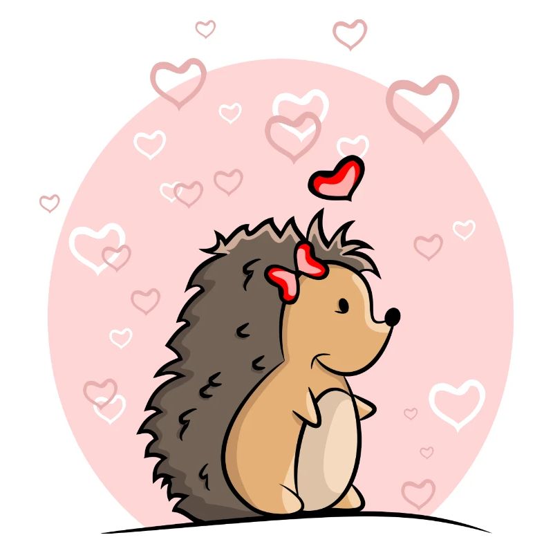 Igel Mädchen mit Herzen