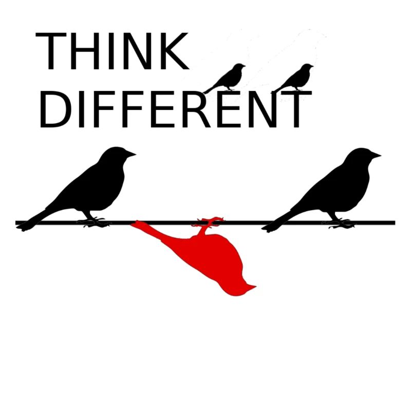 Pensez oiseaux différents (noir et rouge)
