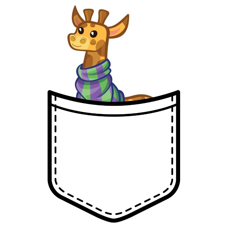 Animal de poche - Girafe joyeuse avec écharpe colorée