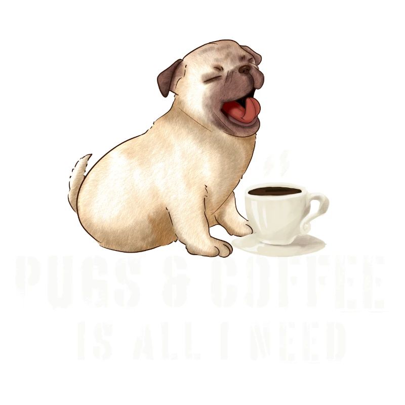 Mops und Kaffee Retro Liebe