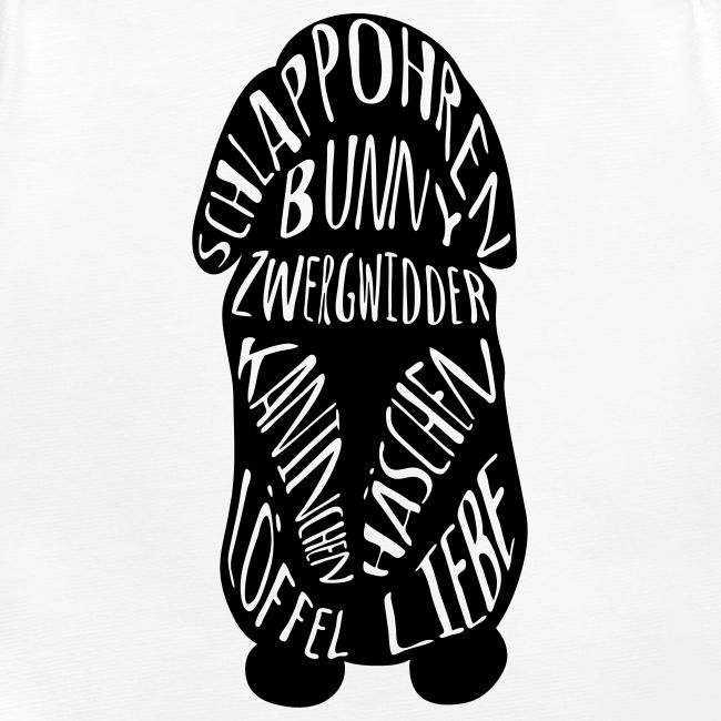 Typographie Zwergwidder Kaninchen Hasen Schlappohr