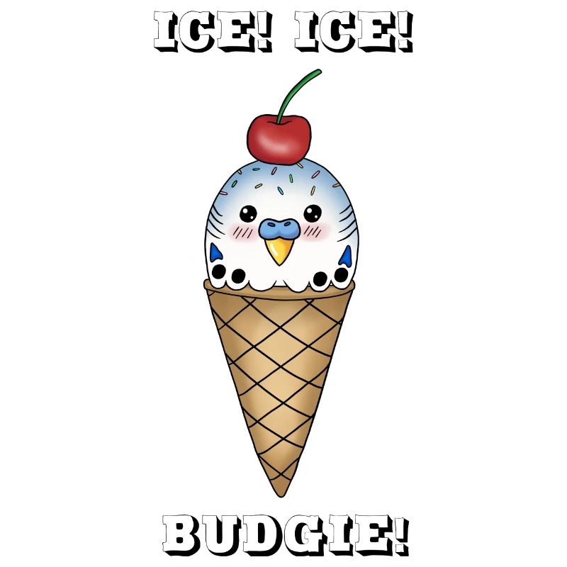 Budgie | Perruche dans un gaufre de glace